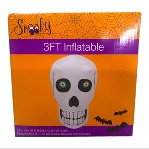 Halloween 3 Ft Airblown Inflatable Skull Day of The Dead Outdoor Decor NWT